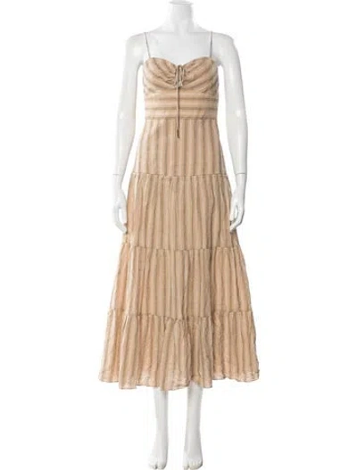 Pre-owned Significant Other Linen Long Dress In Neutral