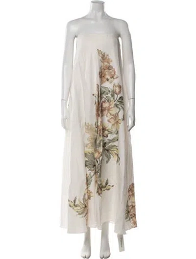 Pre-owned Significant Other Linen Long Dress In Neutral