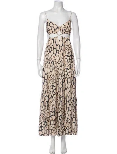 Pre-owned Significant Other Linen Long Dress In Neutrals