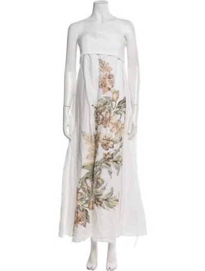 Pre-owned Significant Other Linen Long Dress In White
