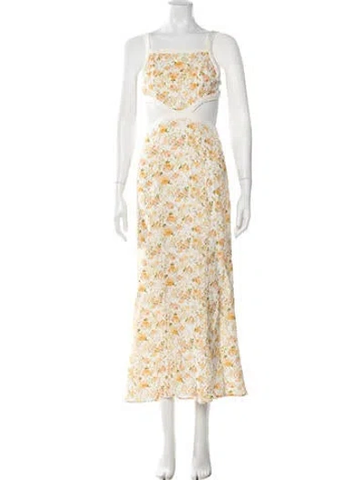 Pre-owned Significant Other Linen Long Dress In Yellow