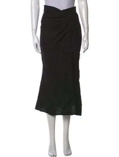Pre-owned Significant Other Linen Midi Length Skirt In Black