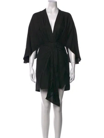 Pre-owned Significant Other Linen Mini Dress In Black