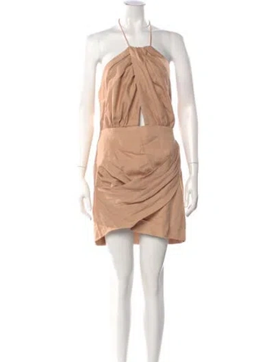 Pre-owned Significant Other Linen Mini Dress In Neutral