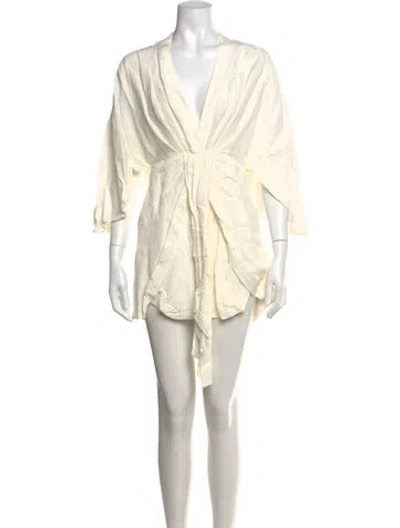 Pre-owned Significant Other Linen Mini Dress In Neutrals