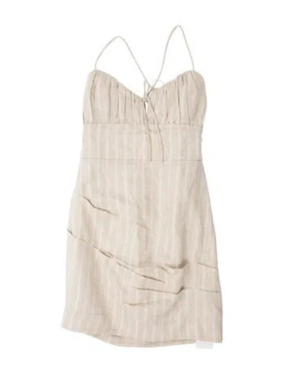Pre-owned Significant Other Linen Mini Dress In Neutrals