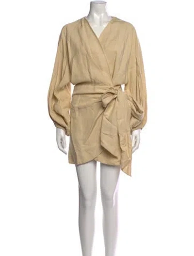 Pre-owned Significant Other Linen Mini Dress In Neutrals