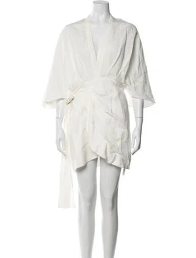 Pre-owned Significant Other Linen Mini Dress In Neutrals