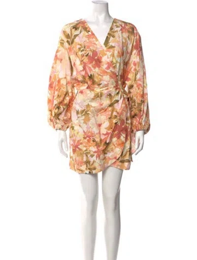 Pre-owned Significant Other Linen Mini Dress In Orange