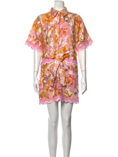 Pre-owned Significant Other Linen Mini Dress In Orange