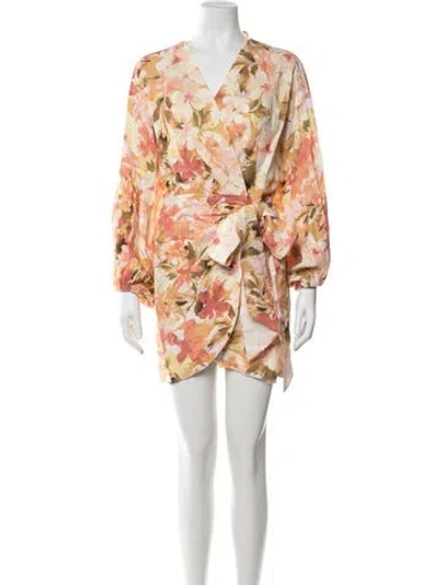 Pre-owned Significant Other Linen Mini Dress In Orange