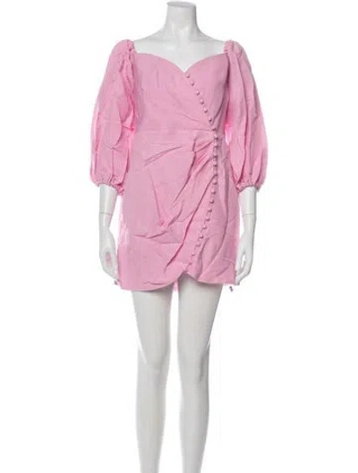 Pre-owned Significant Other Linen Mini Dress In Purple