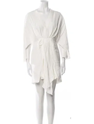 Pre-owned Significant Other Linen Mini Dress In White