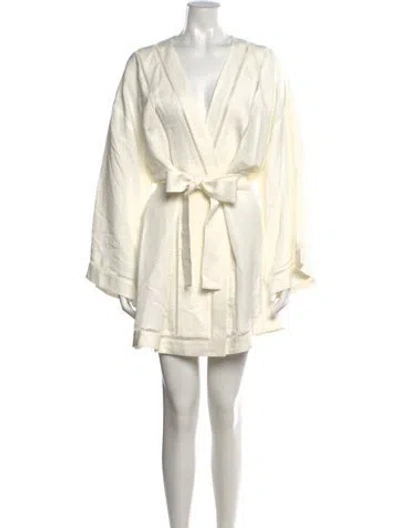 Pre-owned Significant Other Linen Mini Dress In White