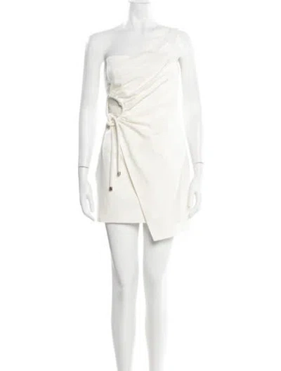 Pre-owned Significant Other Linen Mini Dress In White