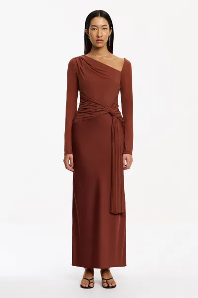 Significant Other London Long Sleeve Maxi Dress In Brown