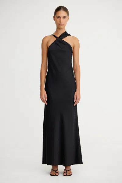 Significant Other Lucile Draped Maxi Dress In Black