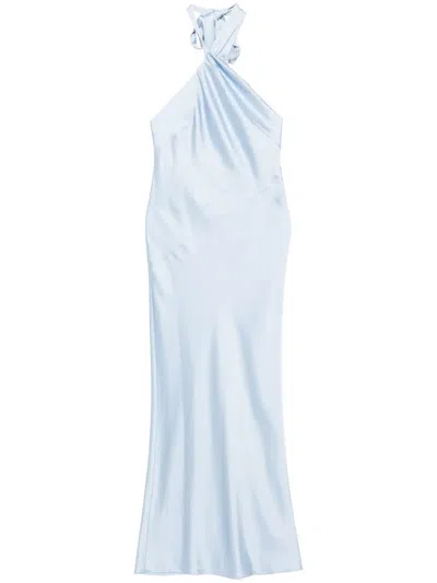 Significant Other Lucile Draped Maxi Dress In Blue