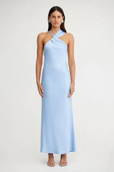 Significant Other Lucile Draped Maxi Dress In Blue