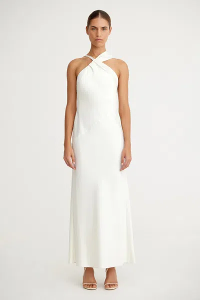 Significant Other Lucile Draped Maxi Dress In White