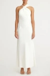Significant Other Lucile Draped Sleeveless Gown In Bone