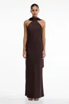 Significant Other Lucile Halter Maxi Dress In Brown