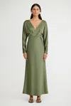 Significant Other Lucile Long Sleeve Maxi Dress In Green
