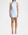Significant Other Lucile Scarf Halter Mini Dress In Ice Blue