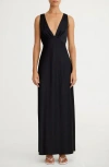 Significant Other Lucile Sleeveless Satin Maxi Dress In Black