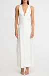 Significant Other Lucile Sleeveless Satin Maxi Dress In Bone