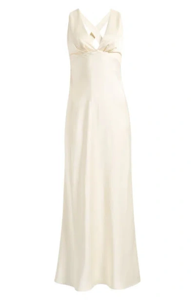 Significant Other Lucile Sleeveless Satin Maxi Dress In White