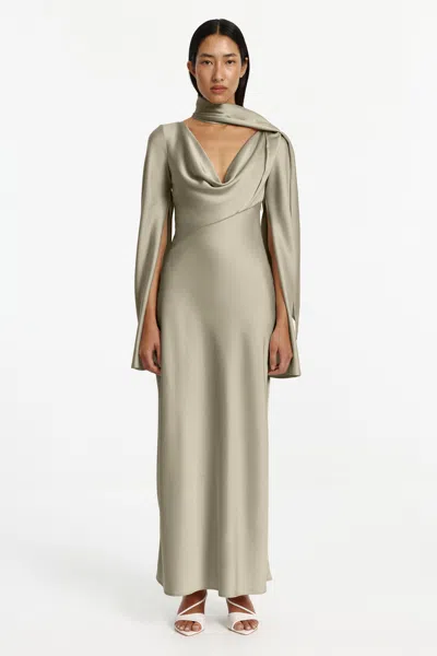 Significant Other Luka Long Sleeve Gown In Gray