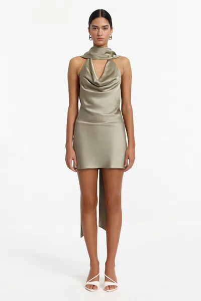 Significant Other Luka Draped Satin Mini Dress In Gray