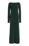 Significant Other Luna Draped Jersey Open-back Maxi Dress In Green