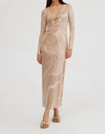Significant Other Madalyn Maxi Long Sleeve Dress In Desert In Pink