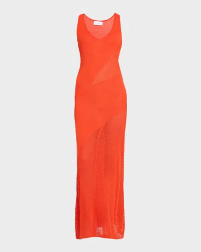 Significant Other Majka Knitted Maxi Dress In Orange