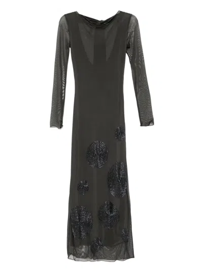 Significant Other Chelsea Beaded Maxi Dress In Charcoal