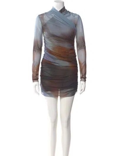 Pre-owned Significant Other Mesh Mini Dress In Blue