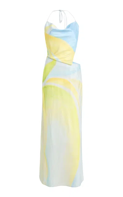 Significant Other Milou Printed Satin Maxi Dress In Multi