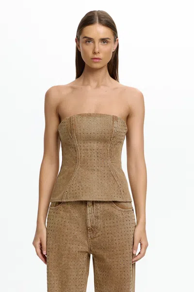 Significant Other Mirha Strapless Top In Brown