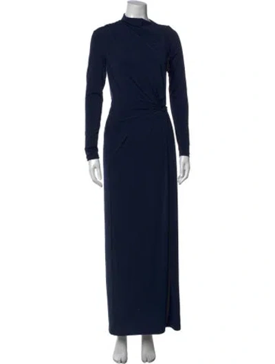 Pre-owned Significant Other Mock Neck Long Dress In Blue