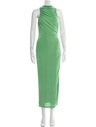 Pre-owned Significant Other Mock Neck Long Dress In Green