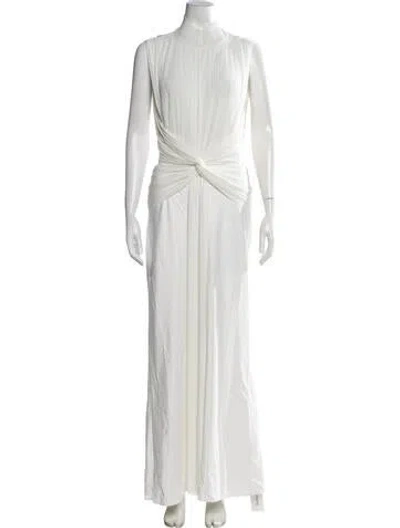 Pre-owned Significant Other Mock Neck Long Dress In White