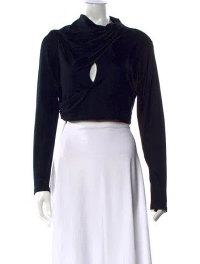 Pre-owned Significant Other Mock Neck Long Sleeve Top In Black