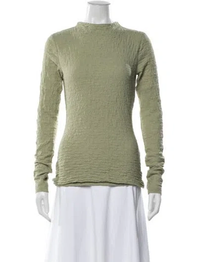 Pre-owned Significant Other Mock Neck Long Sleeve Top In Green