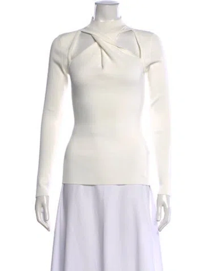 Pre-owned Significant Other Mock Neck Long Sleeve Top In Neutrals