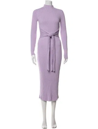 Pre-owned Significant Other Mock Neck Midi Length Dress In Purple