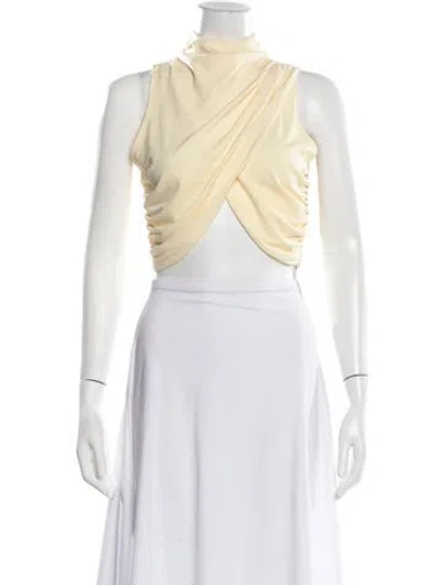 Pre-owned Significant Other Mock Neck Sleeveless Crop Top In Neutral