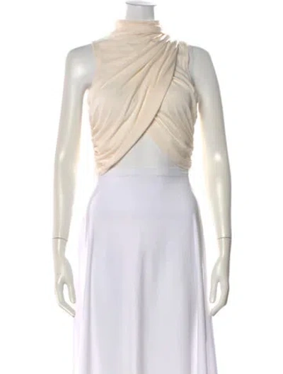 Pre-owned Significant Other Mock Neck Sleeveless Top In Neutral