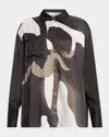 Significant Other Mya Printed Long-sleeve Shirt In Brown